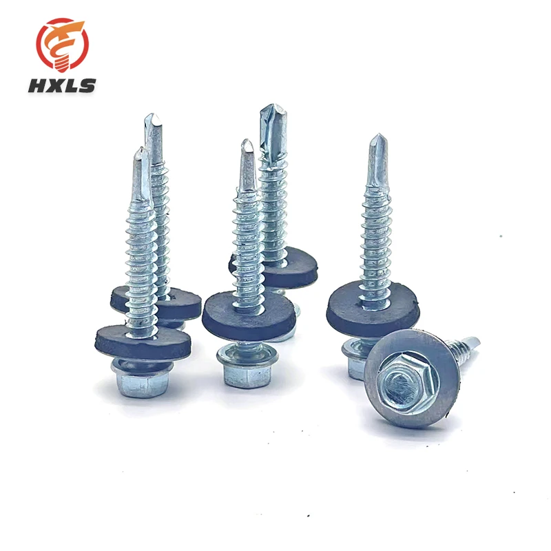 China EPDM DIN7504K tornillos Galvanized  roofing washer hex head self drilling screw Tapping Screw