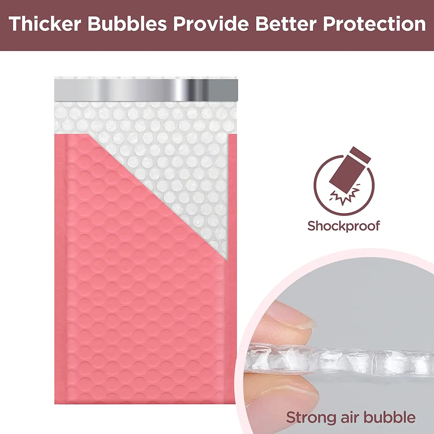 [USA Warehouse] Small Durable Padded Envelopes Coral Red, Shipping Bubble Mailing/ Packaging/ Delivery Bags, Bubble Mailers