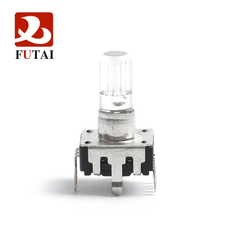 LED-EC12 Audio Encoder Multicolor Light 360 Degree Rotary Encoder 24 Positioning Digital Pulse, Shaft Length 20MM With Push Butt