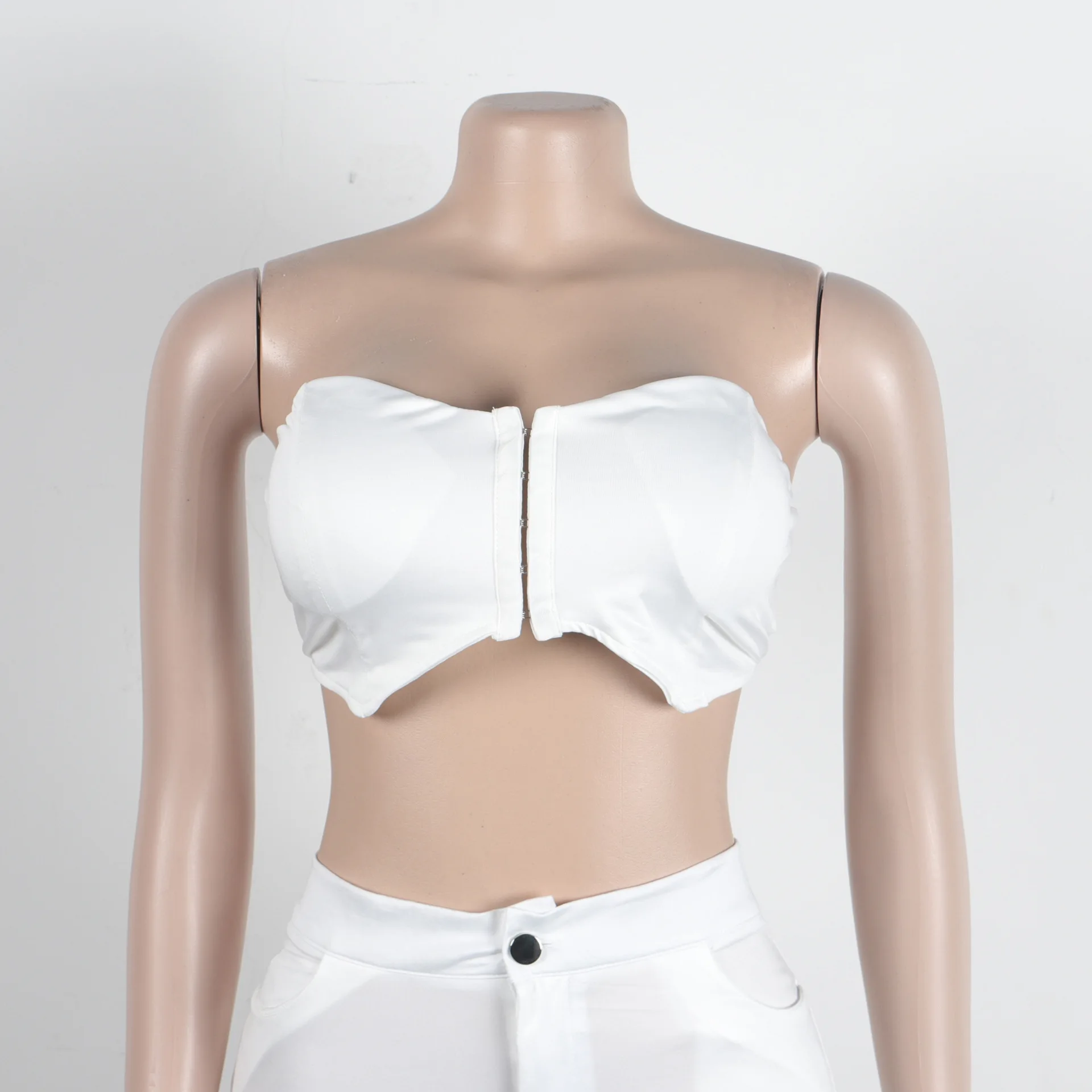 A7332 2024 Outfits For Women Solid Corset With Patchwork Pencil Pants Party Outfits Women Two Piece Set Club Set