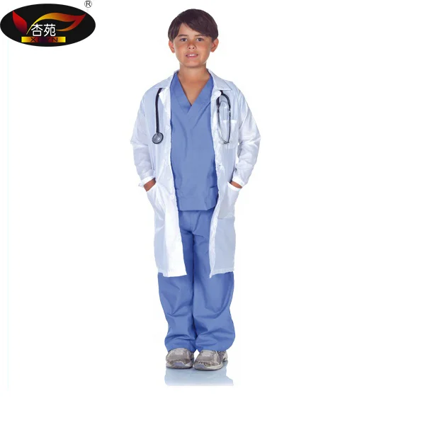 Детская Унисекс однотонная скраб набор докторская униформа для детей Удобная хлопковая ткань