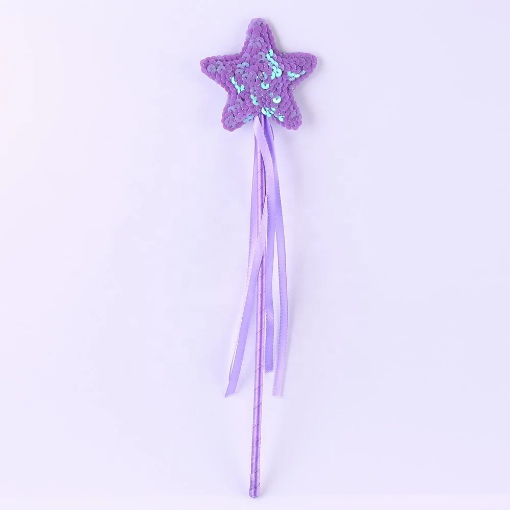 3 Colors Star Wand Magic Stick Girl Party Princess Gift Sequin Angel Cute Five pointed Star Fairy Wand 1pc Costume