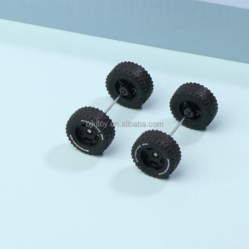 1/64 Abs Plastic Wheels Rubber Tires Mini Modified Parts 15mm Wheel for Off Road SUV Diecast Car Model