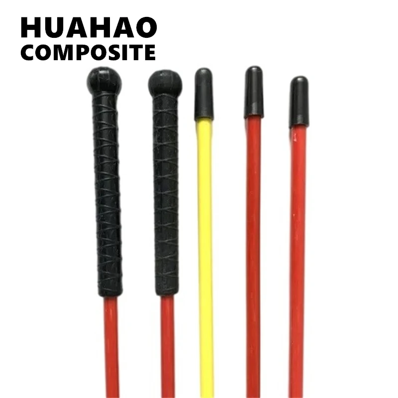 3/8inch 10mm Fiberglass cattle sticks whip rod walking stick with black rubber handle