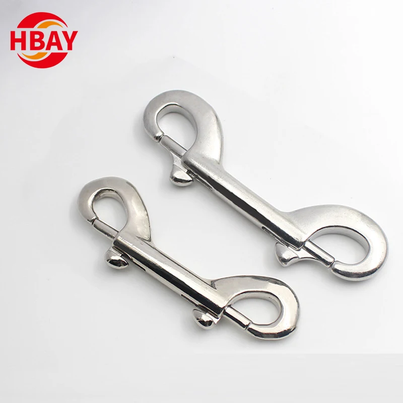 Double-Headed Dog Buckle Stainless Steel Keychain with Rotating Hook Universal Zinc Alloy Pet Dog Buckle for Mining Application