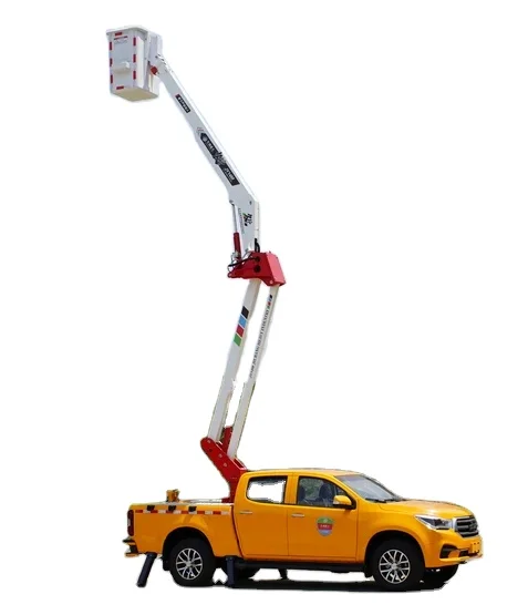 14m pickup truck mounted aerial work platform insulated bucket with telescopic boom