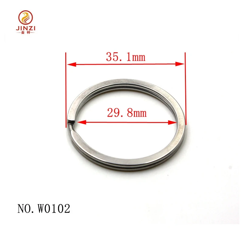 30mm 304 Stainless Steel key ring Blank Flat Metal Split ring  for Key chain and craft