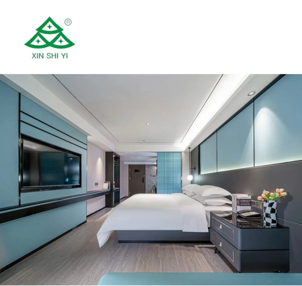 Holiday Inn Express Hotel Room Furniture Package Double Bed Queen Headboard Set Hospitality Furniture