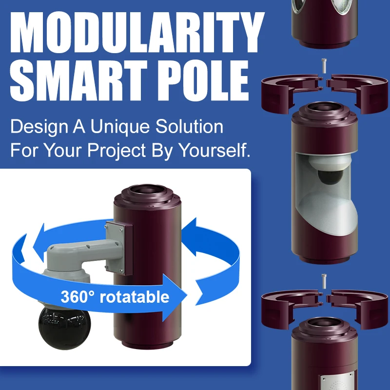 Gebosun Customized Outdoor Waterproof Smart Traffic Signal Light Pole With Remote Monitoring Smart Pole