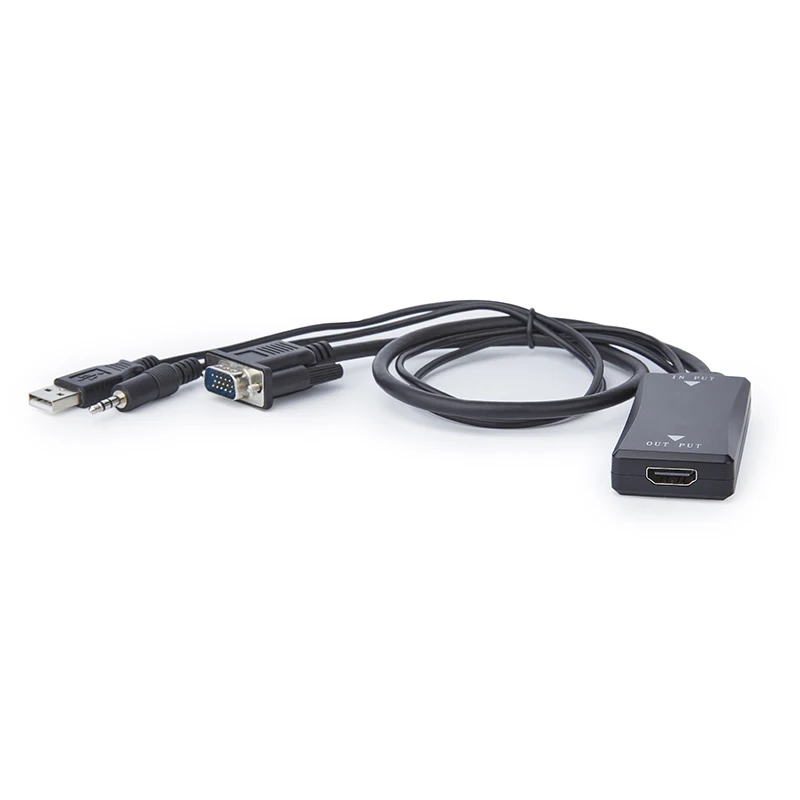 Male to Female 1080P Audio Input VGA to HD Cable Converter Adapter for Monitor TV
