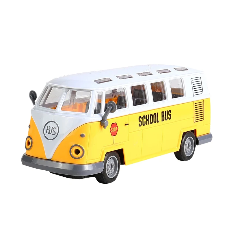 4CH 1 30 open rear door manually high speed vintage bus remote control school sightseeing electric RC toy bus for kid