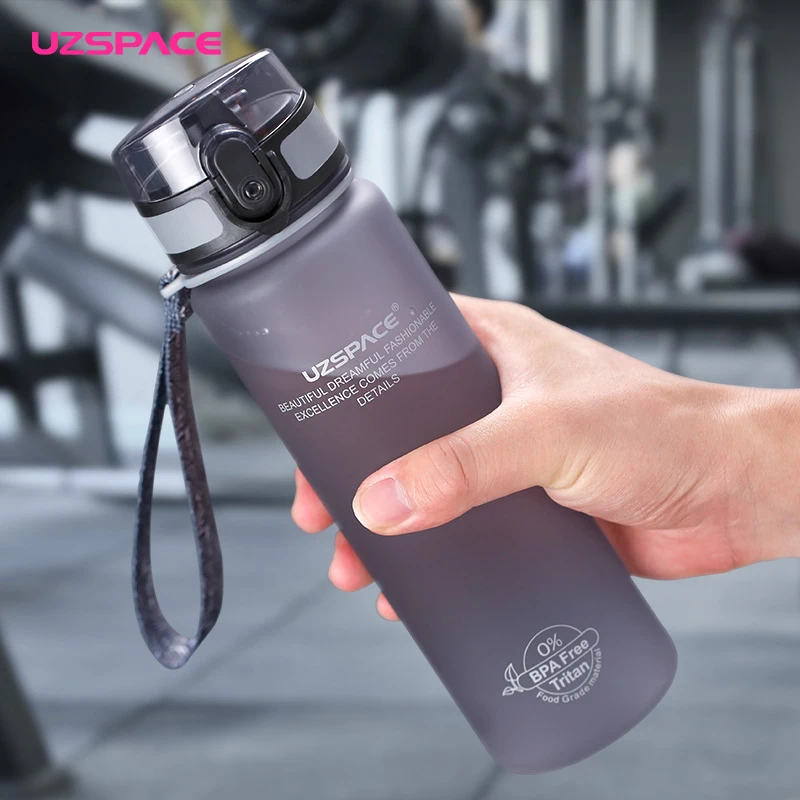Motivational Tritan Plastic Water Bottle with Time Marker to Drink and Measurement Scale Water Bottle with Fruit Infuser