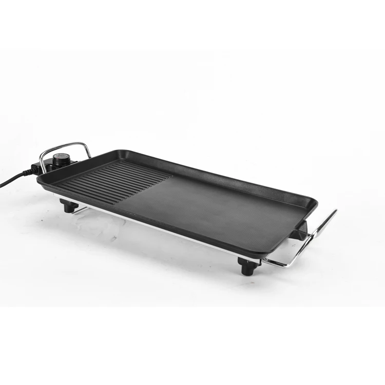 mini nonstick cast iron double barberque electric grill pan