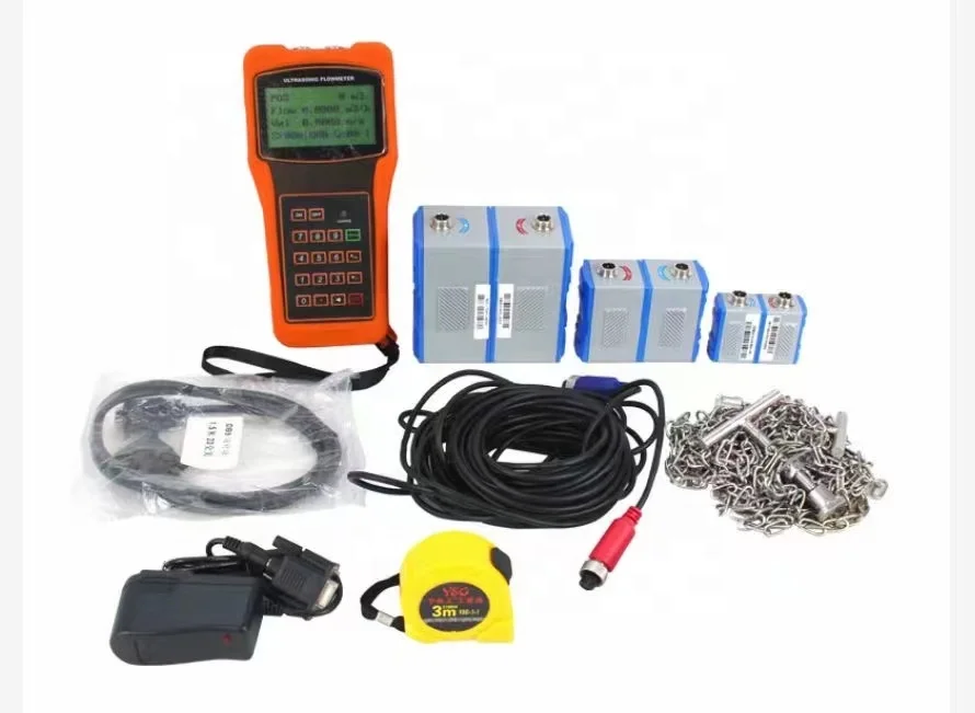 DN5-DN6000 Clamp On Portable Handheld Ultrasonic Flow Meter Sewage Liquid Water Flowmeter Sensor