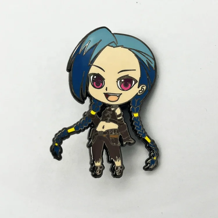 Custom Direct Sale Metal Badge Factory No MOQ Anime Logo DIY Enamel Filled Cartoon Lapel Pin
