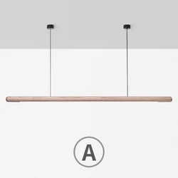 Minimalist Dining Room Wood Pendant Lights Modern Hanging Long  Living Room Bar Nordic Office LED Lamp