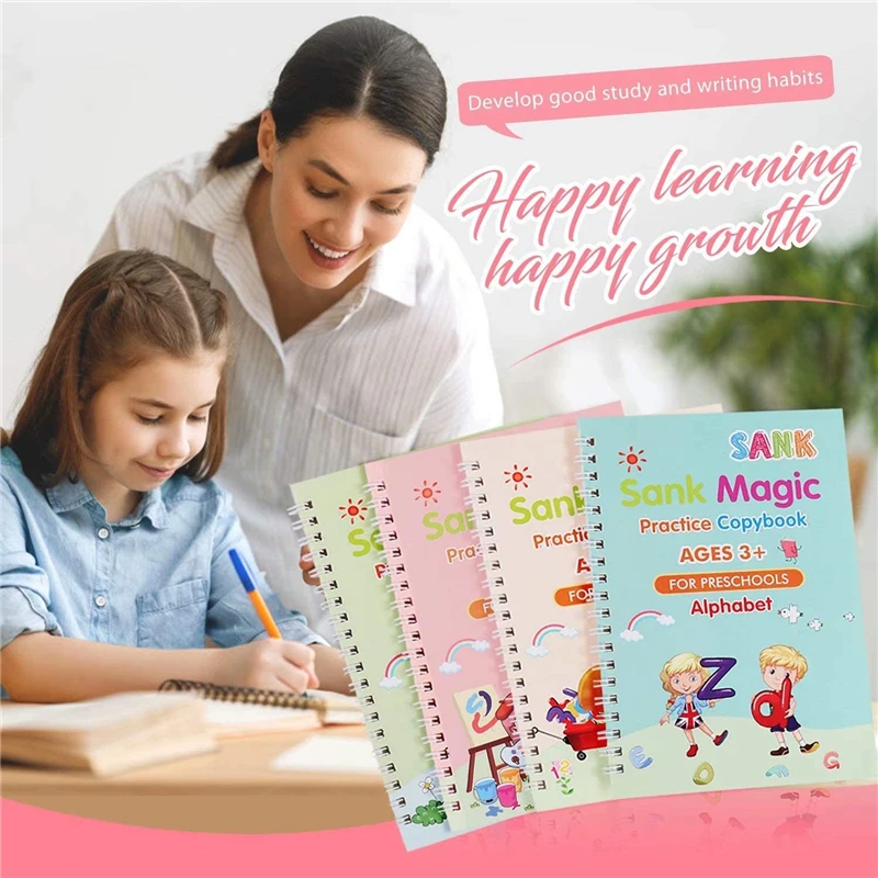 
Wholesale Educational Learning Copybook Set Calligraphy Practice Handwriting Books Magic Reusable Workbook for Kids 