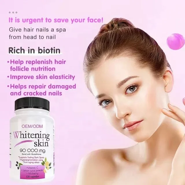 90000 MG skin whitening collagen capsule pills vitamin c hyperpigmentation care anti aging pure bright clean skin capsule