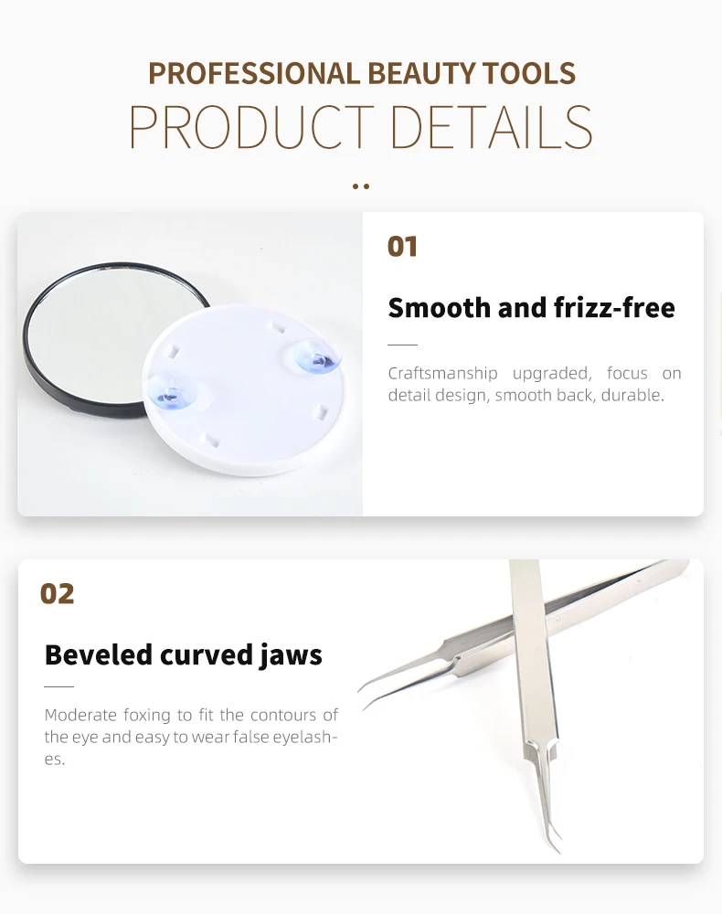 5X 10X Magnifiers Pocket Mirror 2 Suction Cups Portable Cosmetic Magnifying Glass Travel Makeup Mirror Set