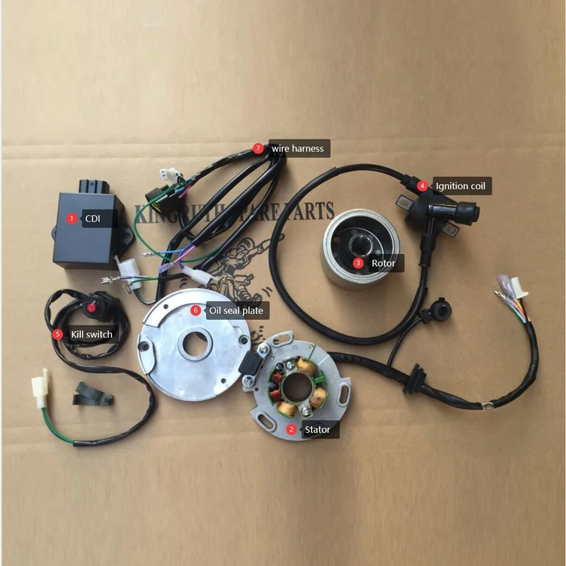 Ymh RX King LF125 Motorcycle Coil Rotor and Stator Magneto CDI Cable Kit