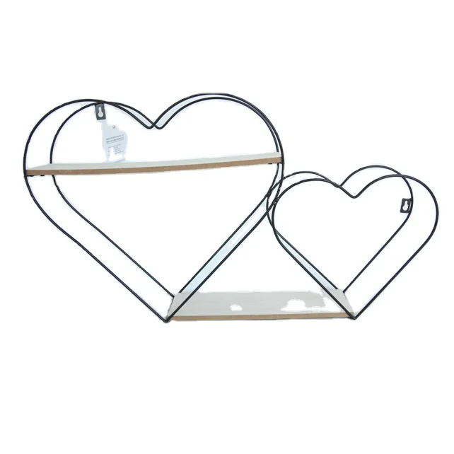 Wall Shelf Metal Floating Shelves Heart Design Small Shelf Storage Industrial Modern Romantic Farmhouse Style