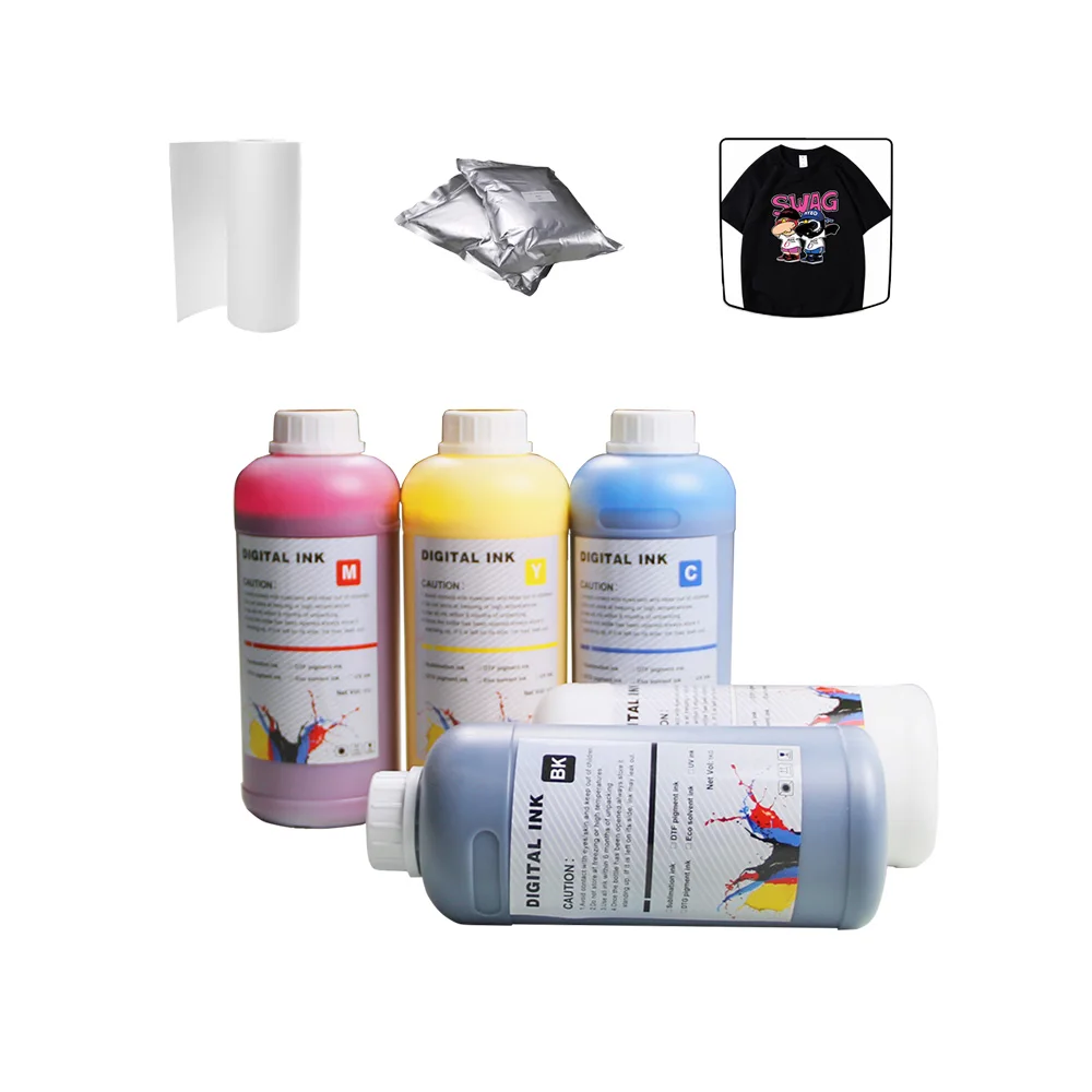 Textile Ink 1L  DTF Pet Transfer Film Ink For Epson  for epson printer head i3200 xp600 dx5 dx7 L1800 L805 r1390