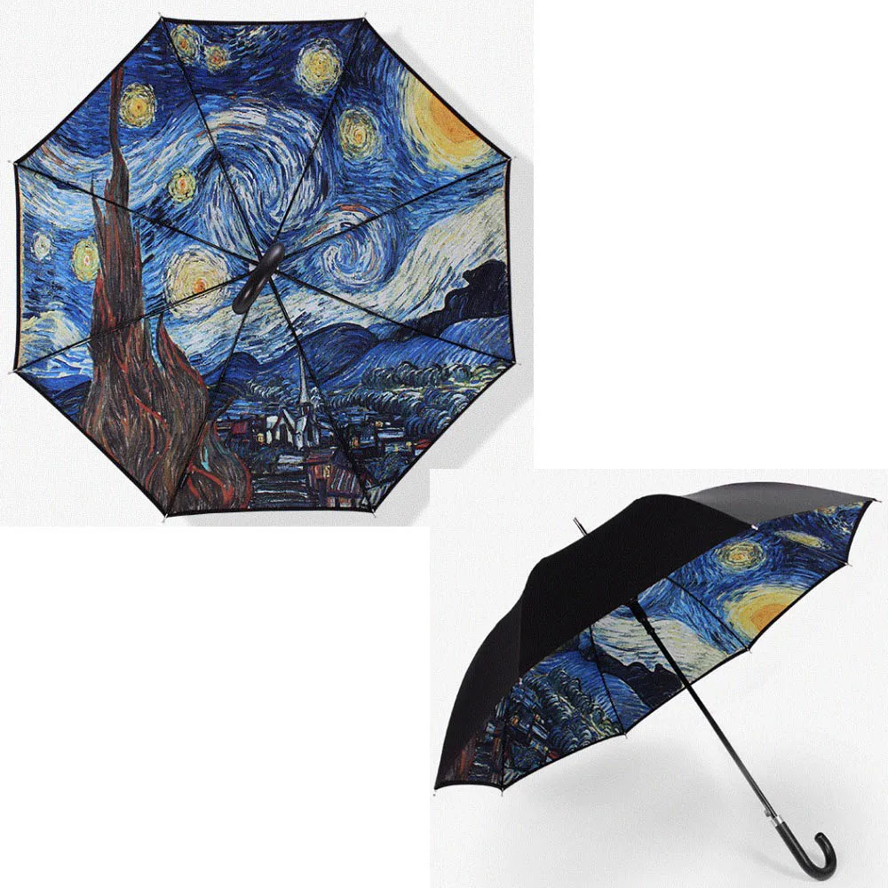 Прямой Зонт YUBO Van Gogh с сублимационной цифровой печатью