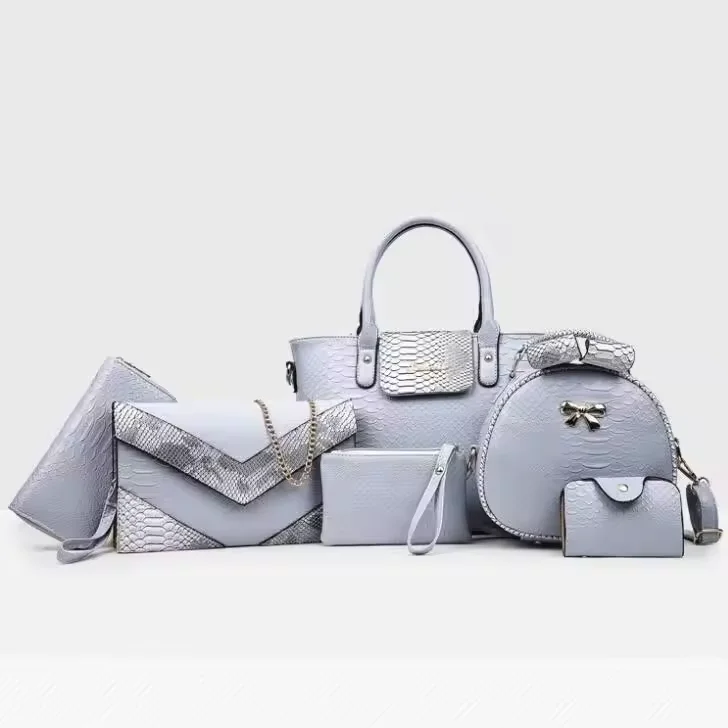 New Cool Bag Female Atmosphere Lady Bag Sling Shoulder Backpack Female 6 in 1 Bag Set