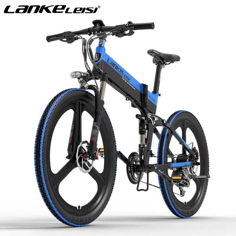 LANKELEISI XT750S  500W electric bicycle 26 inch folding bike 48v14.5ah  lithium battery 27 Speed electric mountain bike