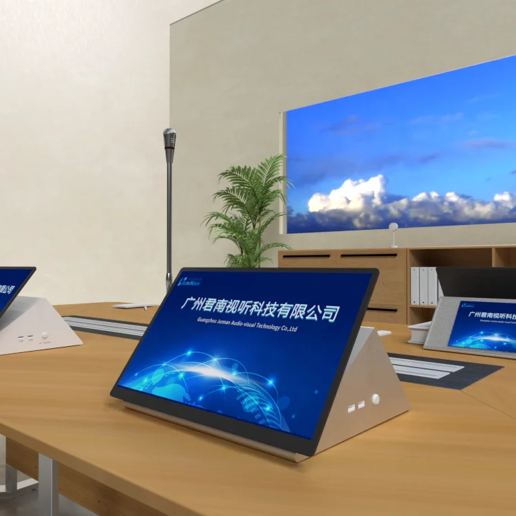Paperless terminal conference system desktop flipper lifting monitor desk meeting