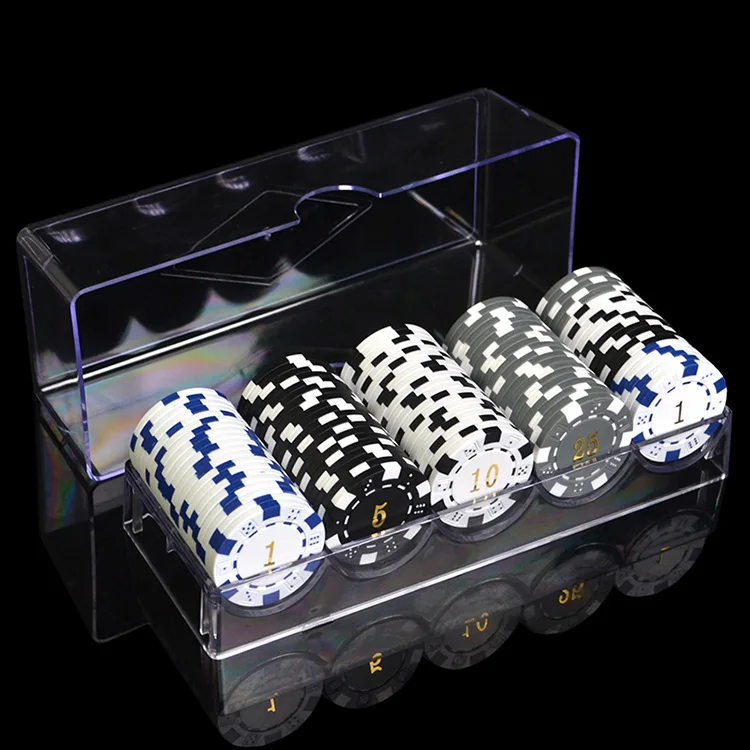 custom logo clear acrylic and aluminum  poker chip case with chip tray for  600/1000chips