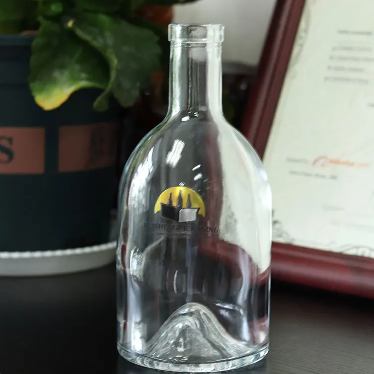 Pretty Round 330ml Blue Rum Liquor Wines Whiskey Glass Bottle for Water