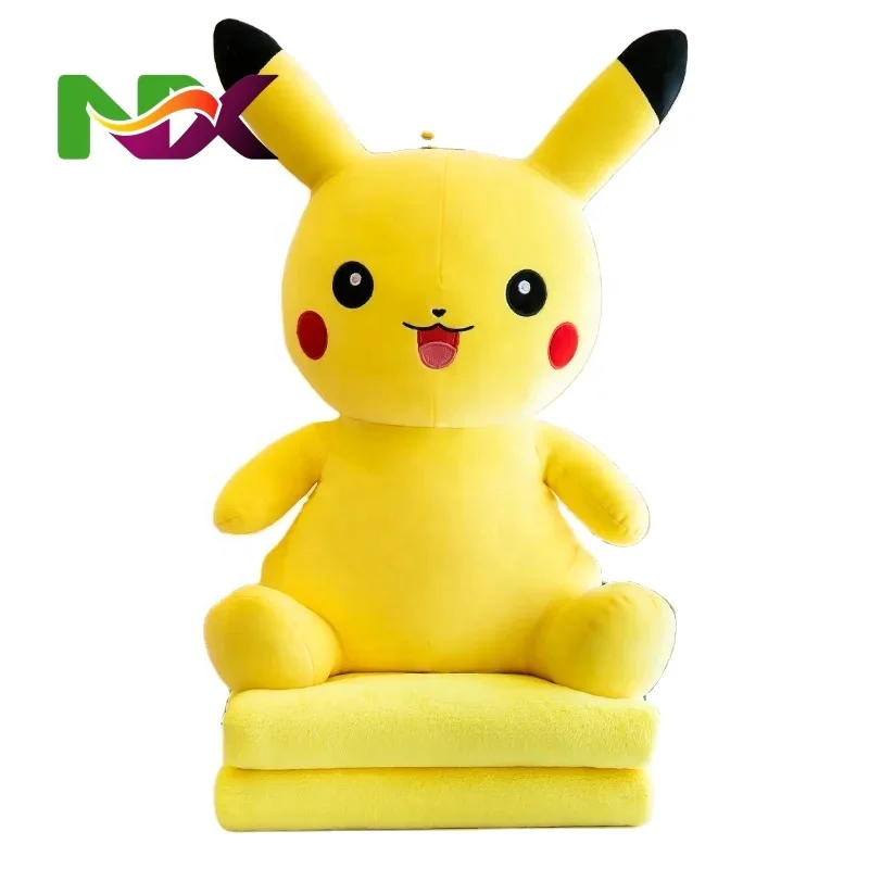 Factory Warm 2-in-1 Pokemoned Pikachued Plush Pillow Blanket Plush Nap Blanket Car Air Conditioner Quilt Cushion Pillow Blanket