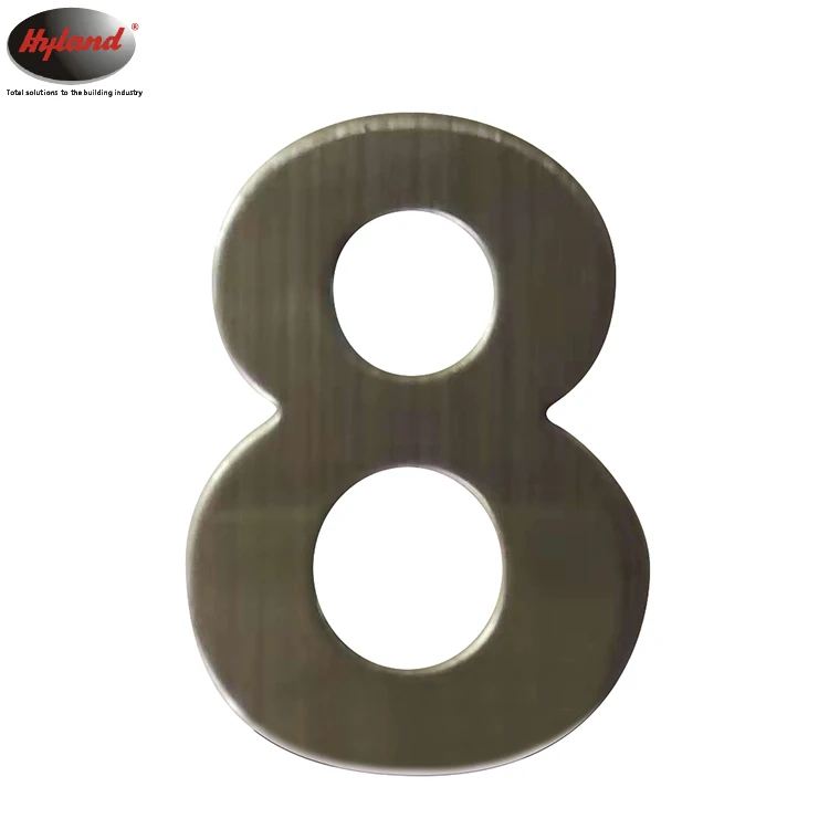Housing number Hyland OEM NO03 Decorative stainless steel material house numbers, with screws or 3M