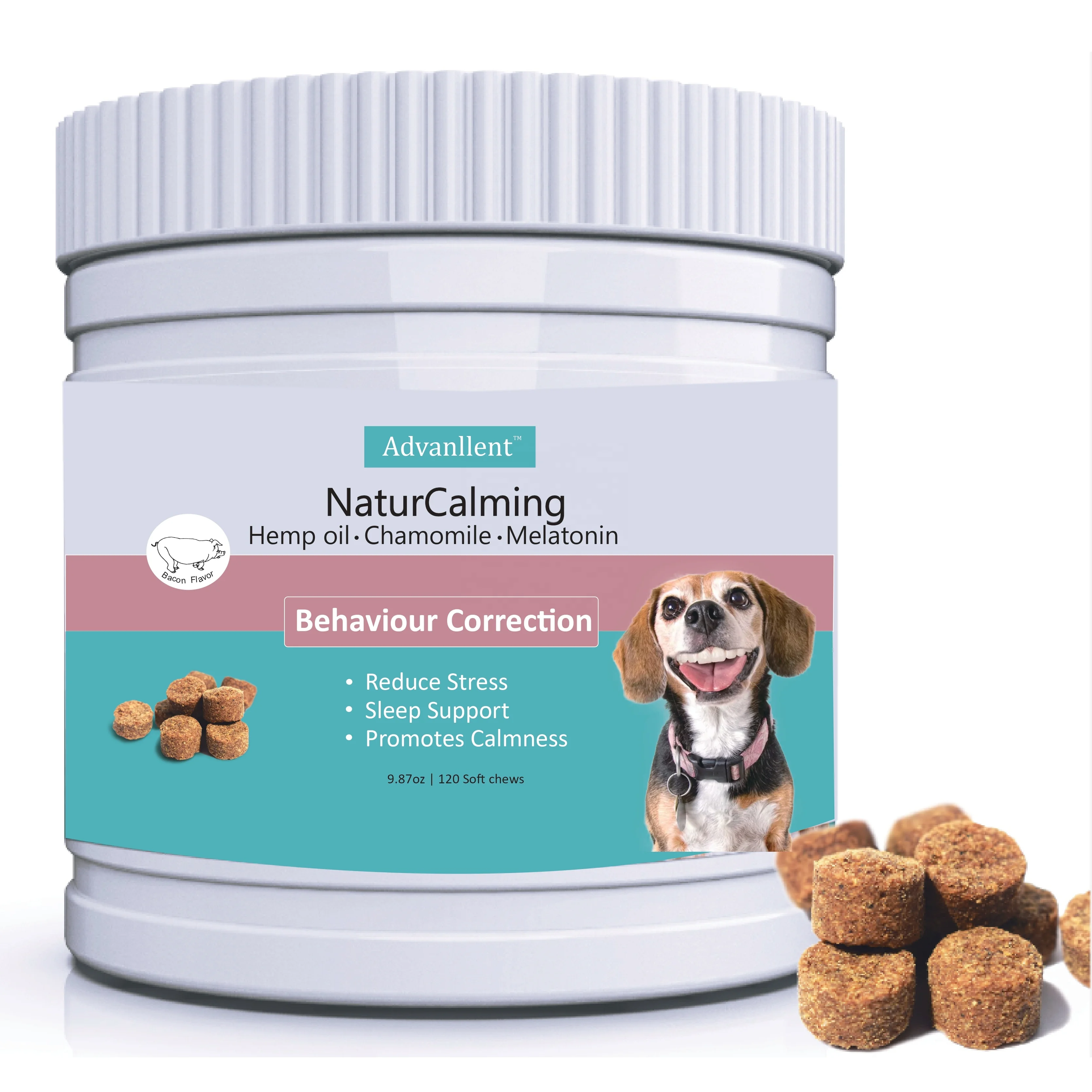 Лидер продаж, натуральные успокаивающие собачьи лакомства, облегчение тревоги, успокаивание, жевательные чистые органические витамины из конопли