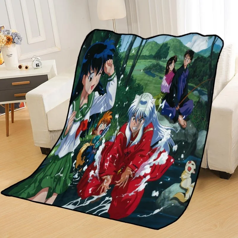Теплое Флисовое одеяло Inuyasha для дивана фланелевое в стиле аниме Sesshoumaru Higurashi Kagome одеяла постельного белья автомобильного