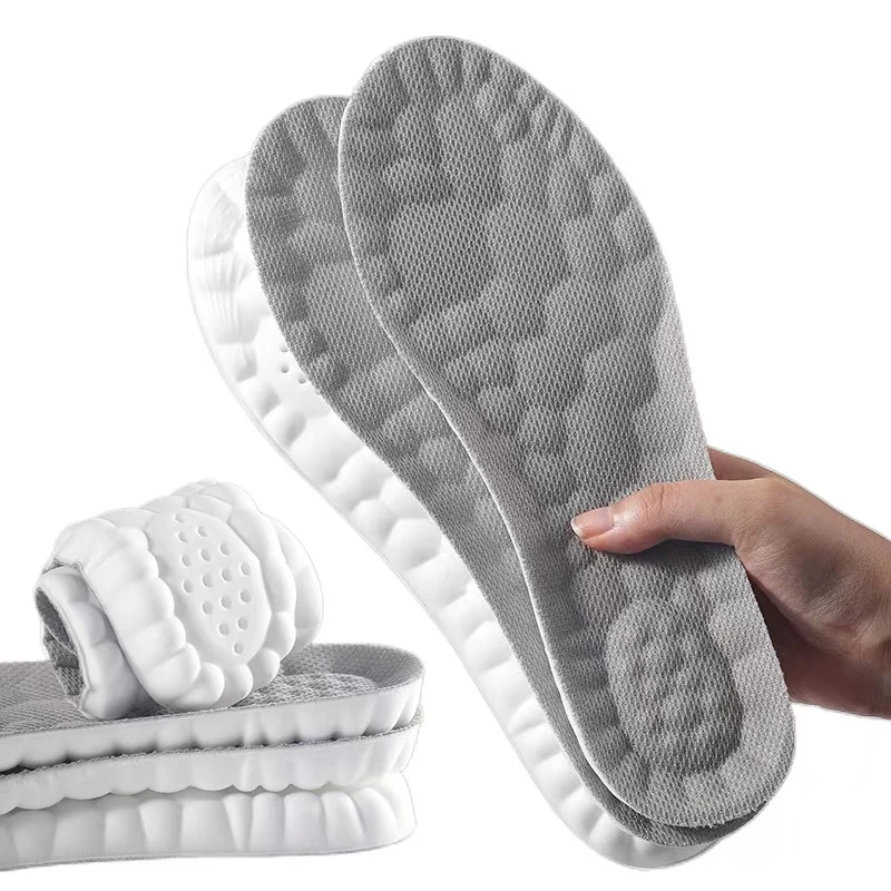 4D Soft Sports Insoles for Shoes PU Sole Breathable Antibacterial Sweat-Absorbing Shoes Pads Feels like Stepping on the Cloud