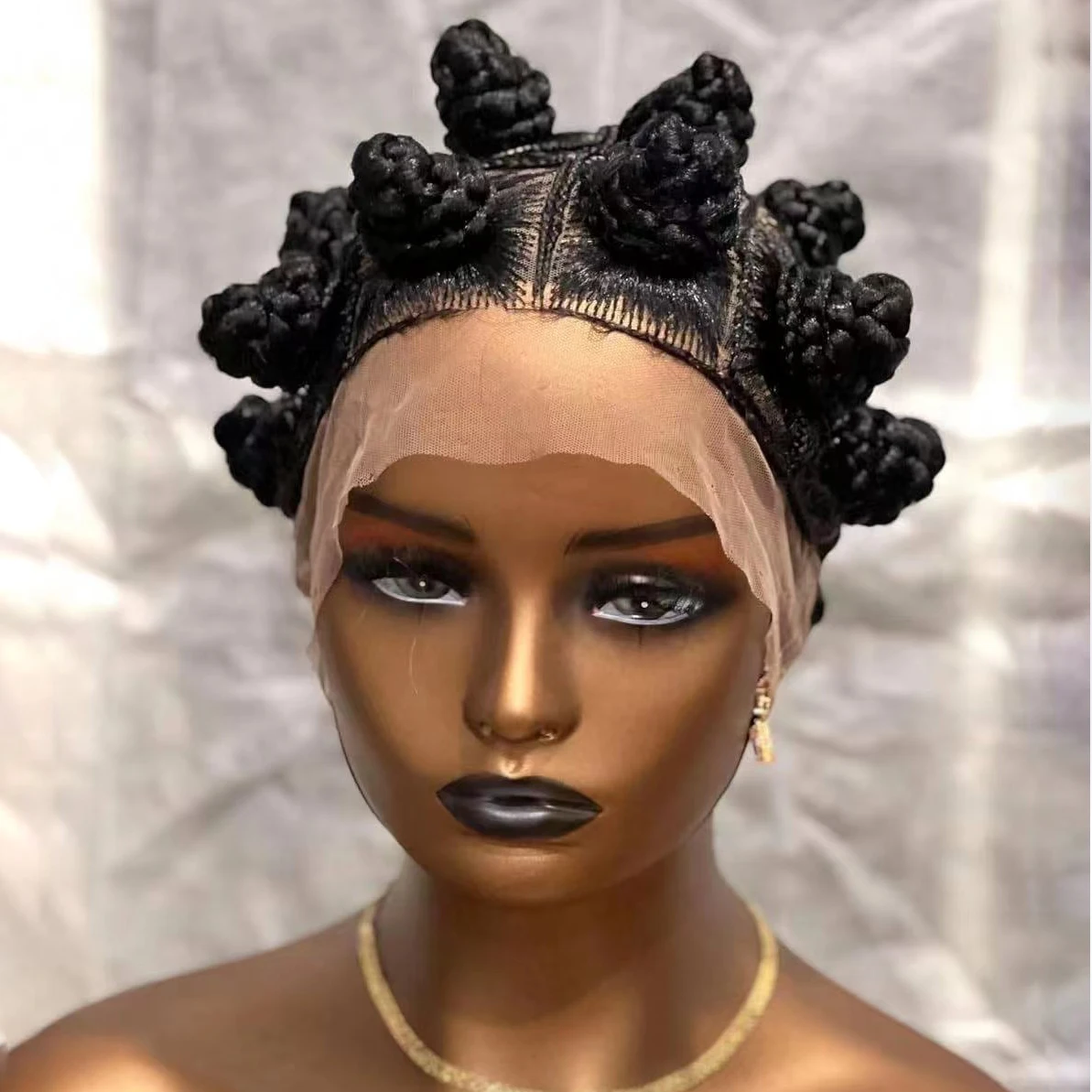 Hd Full Braided Wigs Human Hair 360 Lace Frontal Wig For Black Women Knotless Box Braided Wig