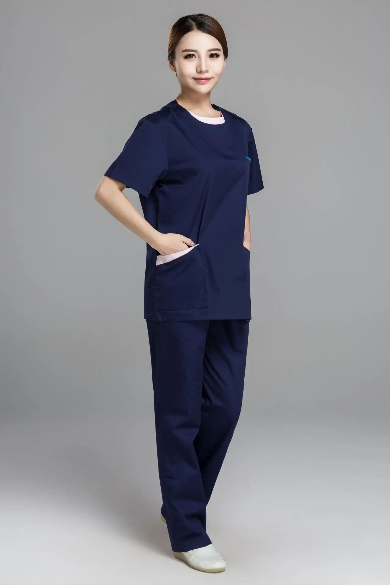 Washing clothes short sleeve split suit operating room cotton brush handbags long sleeves dental work clothes nurse uniform
