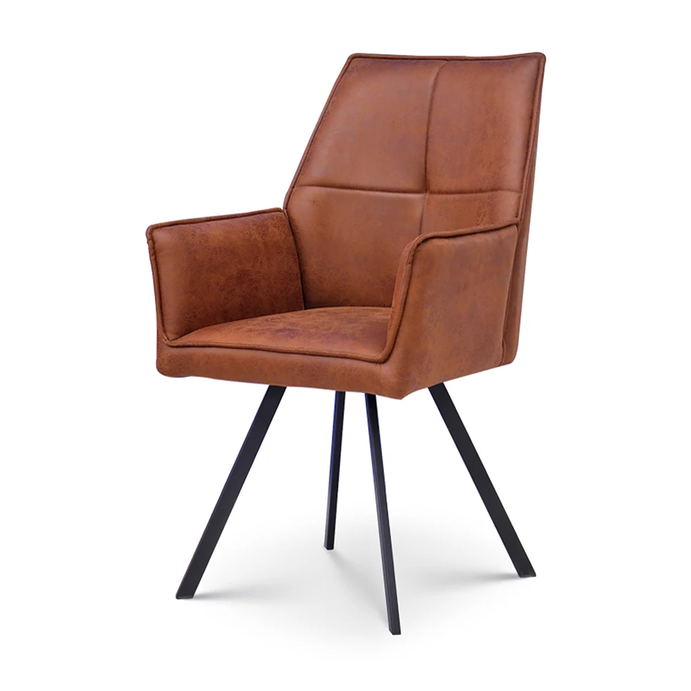 Custom upholstered luxury nordic dining chair modern leather dining chair
