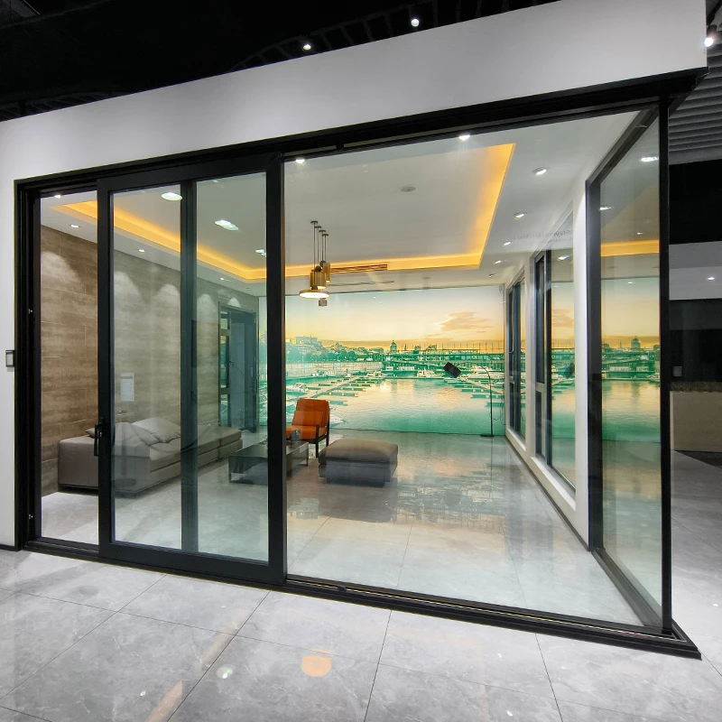 Wind And Dust Proof Balcony Sliding Glass Door Lift Easy Open Aluminum Sliding Door