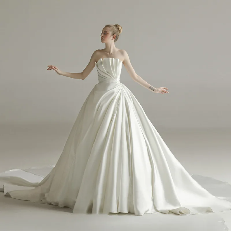 2022 New Luxury Wedding Dress, Bridal Gown Elegant Trailing Modest Wedding Dress/