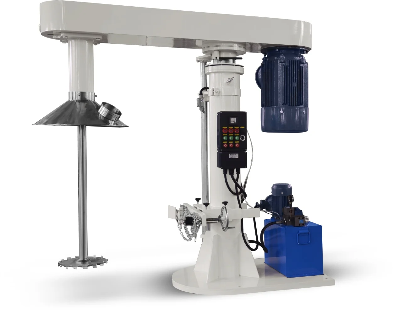 Hydraulic high speed disperser with lifting cover for paint disperser