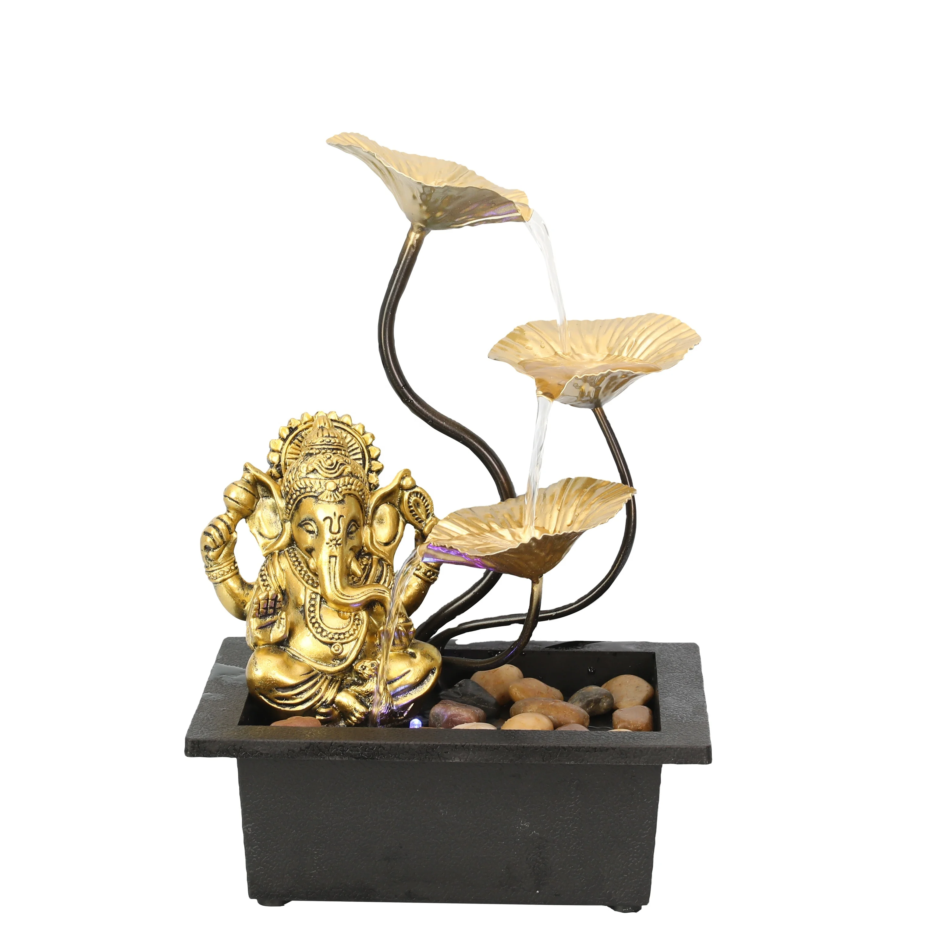 Buddha Style Metal WaterFall  Table Top Water Fountain for Home and Garden Decoration