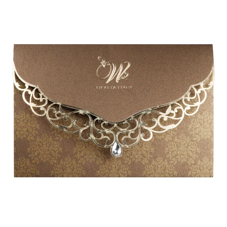 
Laser cut wedding invitation with bow lace sleeve engagement bride shower fifth anniversary 