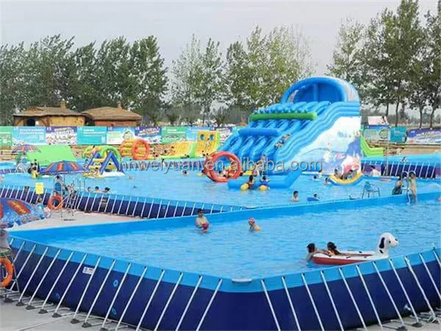 Commercial Outdoor Removable above Ground Swimming Pool Steel Metal Frame PVC with Filter and Ladder Inflatable Pool
