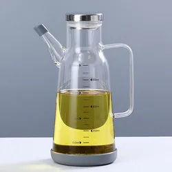 Stainless steel cover glass oil pot outdoor home metering seasoning tank kitchen leak-proof soy sauce vinegar bottle wholesale