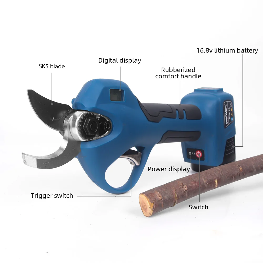 LCD 16.8V 28mm Cordless Electric Pruner 88VF Pruning Shears Efficient Fruit Tree Bonsai Pruning Branche Cutter Landscaping Tool