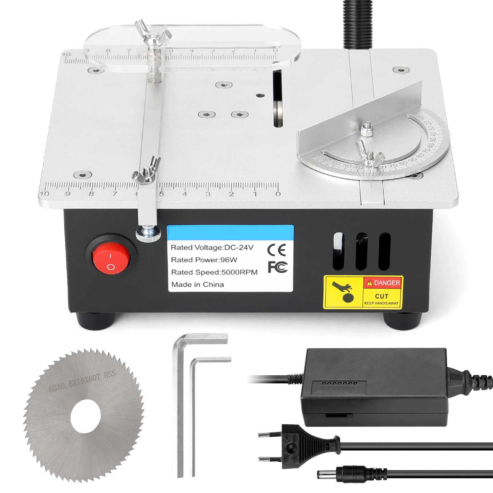 96W Mini Multifunctional Table Saw Electric Desktop Saws Small Household DIY Cutting Tool Woodworking Bench Lathe Machine