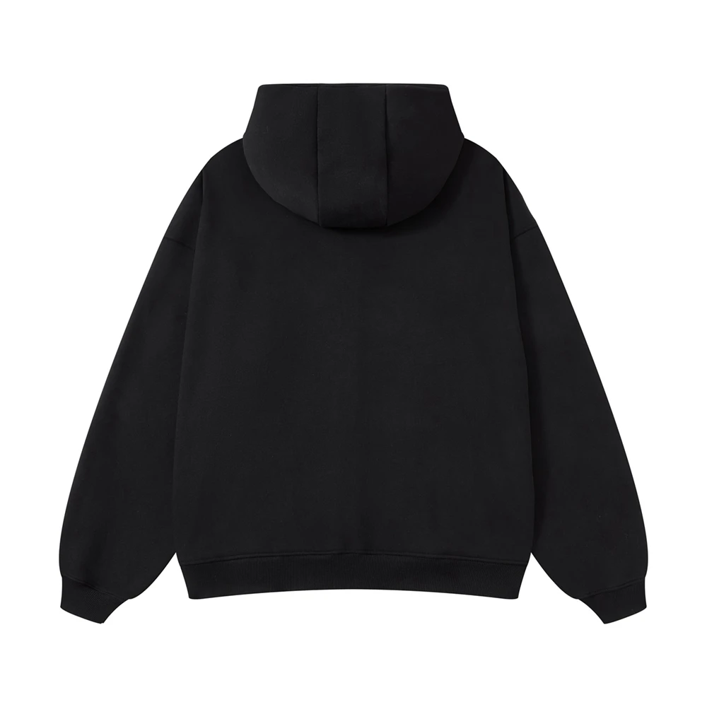Custom Logo Print 420 Grams Zip-Up Hoodies High Quality Heavyweight Cotton Fleece Oversized Zipper Hoodies